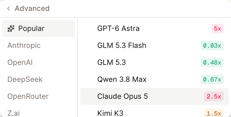 GPT-6 Astra at the top of the model picker